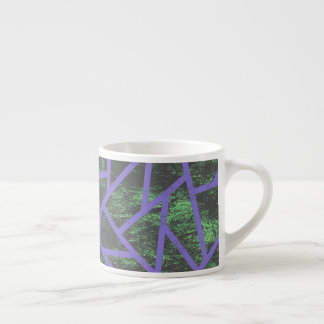 Taza De Espresso Patrón de mosaico violeta y verde