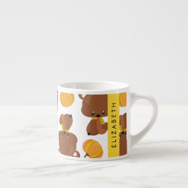 Taza De Espresso Patrón De Osos, Osos Cubiertos, Calabaza, Su Nombr