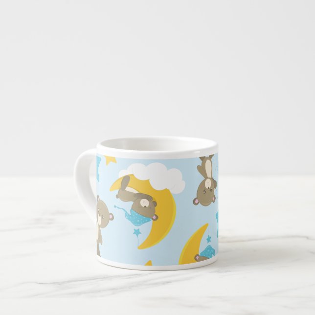 Taza De Espresso Patrón De Osos, Osos Cubiertos, Osos De Teddy, Est (Izquierda)