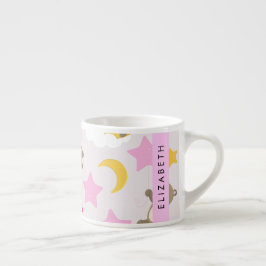 Taza De Espresso Patrón De Osos, Osos De Teddy, Estrellas, Tu Nombr
