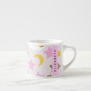 Taza De Espresso Patrón De Osos, Osos De Teddy, Estrellas, Tu Nombr