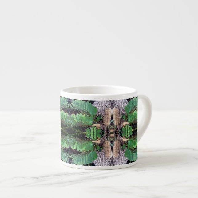 Taza De Espresso Patrón de Palma de Cartón (Derecha)