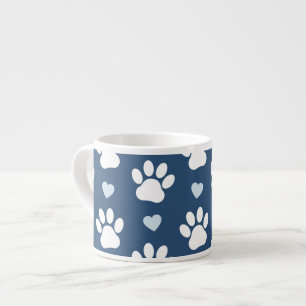 Taza De Espresso Patrón De Patas, Patas De Perro, Patas Blancas, Co