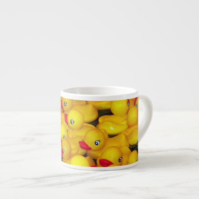 Taza De Espresso Patrón de patos de goma amarillos (Derecha)