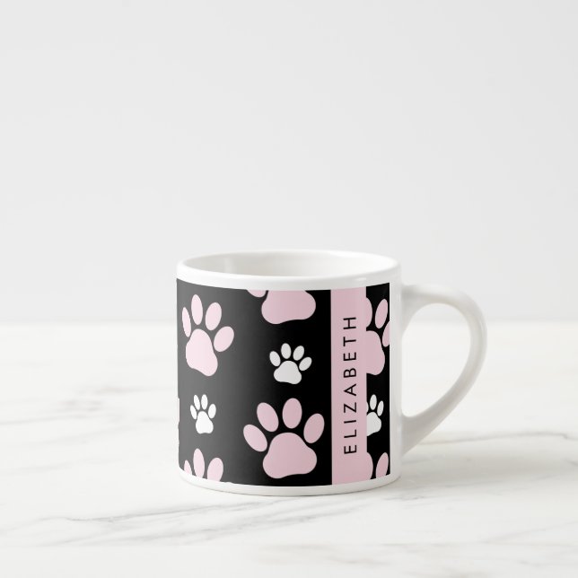 Taza De Espresso Patrón De Paws, Paws Rosados, Papas De Perro, Tu N (Derecha)