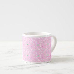 Taza De Espresso Patrón de raqueta de tenis rosado