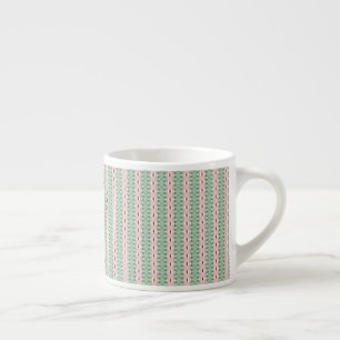 Taza De Espresso Patrón de raya de Navidad boho cottagecore funky