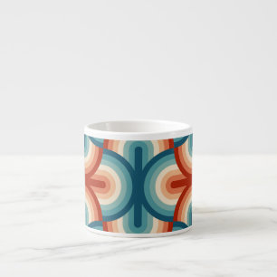 Taza De Espresso Patrón de rayas de arco iris de verano retro
