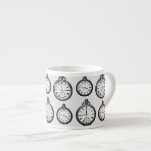 Taza De Espresso Patrón de relojes de bolsillo vintage