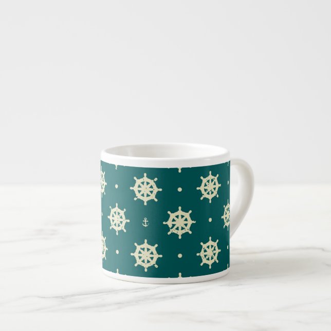 Taza De Espresso Patrón de rueda de buque de época (Derecha)