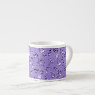 Taza De Espresso Patrón de símbolos ocultas de brujería - místico m