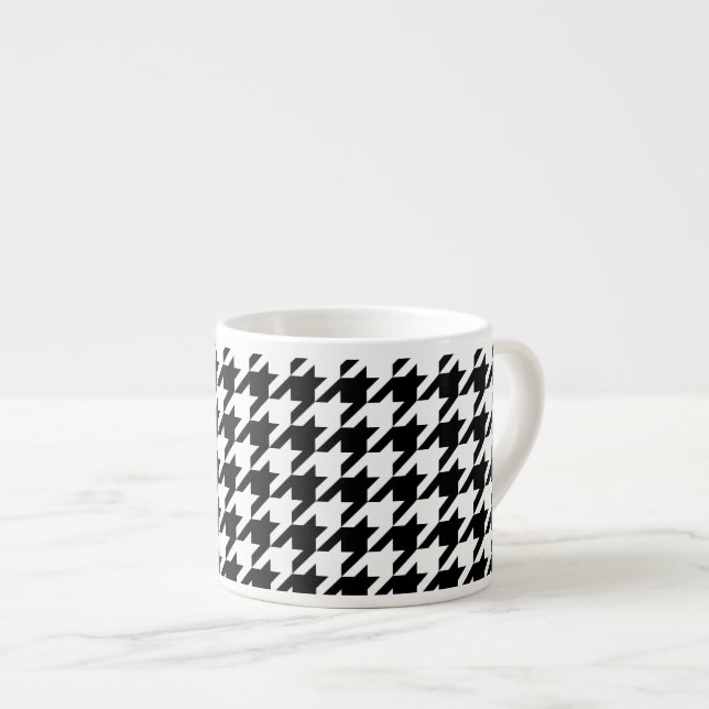 Taza De Espresso Patrón de tejido de casetas blancas retro (Derecha)