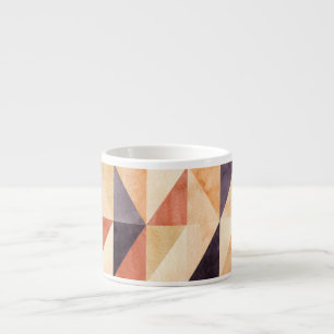 Taza De Espresso Patrón de tierra de color de agua mosaico triangul