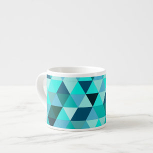 Taza De Espresso Patrón de triángulos Verde azulados modernos