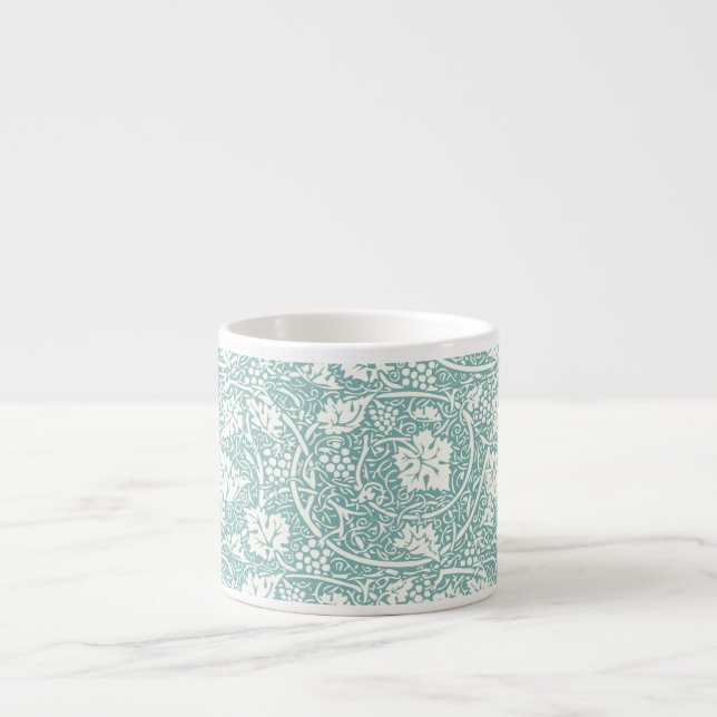 Taza De Espresso Patrón de uva William Morris turquesa (Frente)