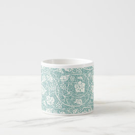 Taza De Espresso Patrón de uva William Morris Turquoise Verde azula
