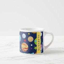 Taza De Espresso Patrón espacial, planetas, estrellas, cosmos, tu n