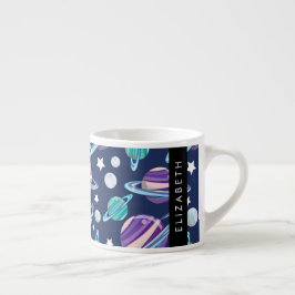 Taza De Espresso Patrón espacial, planetas, estrellas, galaxia, tu
