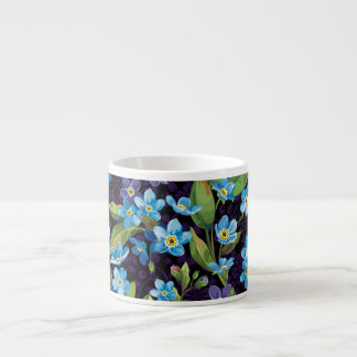 Taza De Espresso Patrón floral de la elegancia olvido-yo-no