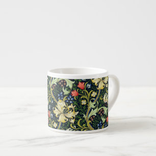 Taza De Espresso Patrón floral de Lirio Dorado Vintage William Mor
