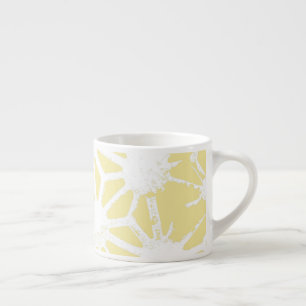 Taza De Espresso Patrón geométrico amarillo limón