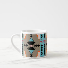 Taza De Espresso Patrón geométrico azteca mexicano