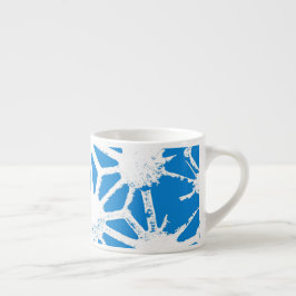 Taza De Espresso Patrón geométrico azul