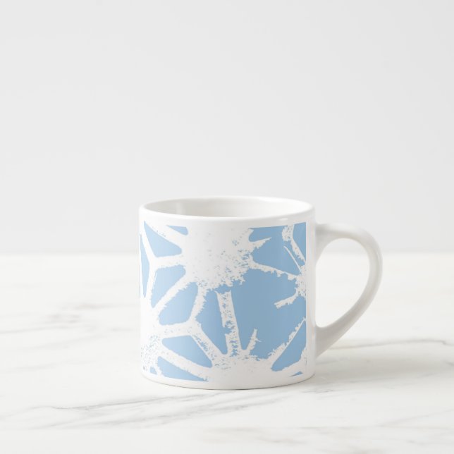 Taza De Espresso Patrón geométrico azul pálido (Derecha)