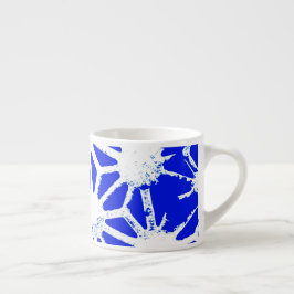 Taza De Espresso Patrón geométrico azul real