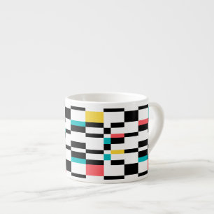 Taza De Espresso Patrón geométrico colorido, urbano, moderno y de m