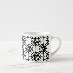 Taza De Espresso Patrón geométrico con ambiente retro elegante
