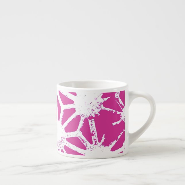 Taza De Espresso Patrón geométrico de fucsia (Derecha)