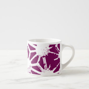 Taza De Espresso Patrón geométrico de mora y blanco