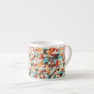 Taza De Espresso Patrón geométrico de tono de tierra