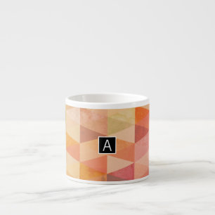 Taza De Espresso Patrón geométrico de triángulo suave   Monogramado