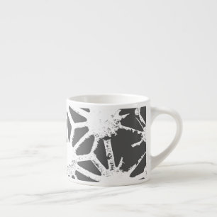 Taza De Espresso Patrón geométrico gris de carbón vegetal