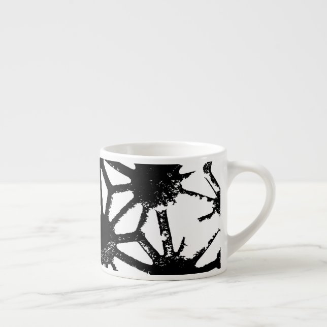 Taza De Espresso Patrón geométrico negro (Derecha)