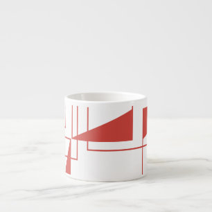 Taza De Espresso Patrón geométrico rojo, moderno, dinámico y a la m