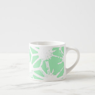 Taza De Espresso Patrón geométrico verde