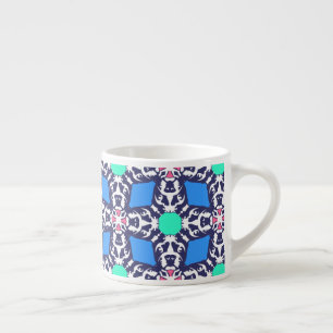 Taza De Espresso Patrón Gráfico Bulldog Francés Azul