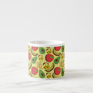Taza De Espresso Patrón ininterrumpido de frutos tropicales colorid