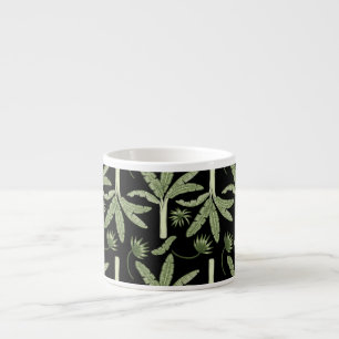 Taza De Espresso Patrón ininterrumpido de palmeras tropicales