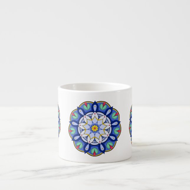 Taza De Espresso Patrón Mandala 01 (Frente)