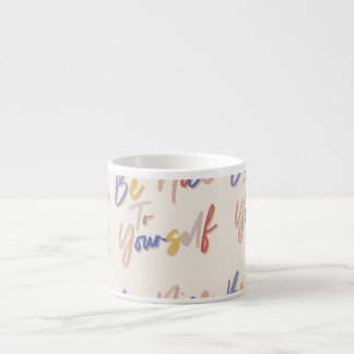 Taza De Espresso Patrón Motivacional dibujado a mano colorida