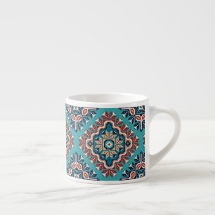 Taza De Espresso Patrón Navajo Mosaico de los indios nativos americ