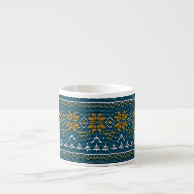 Taza De Espresso Patrón ornamental tradicional tribal popular abstr (Frente)