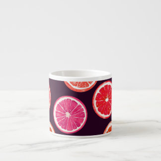 Taza De Espresso Patrón oscuro de cítricos pintados a mano
