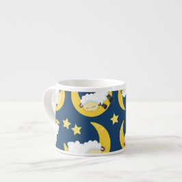 Taza De Espresso Patrón ovino, oveja durmiente, luna, estrellas