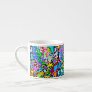 Taza De Espresso Patrón Pintado A Mano Y Digitalmente Art 54