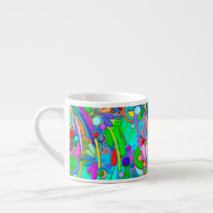 Taza De Espresso Patrón Pintado A Mano Y Digitalmente Artículo 18